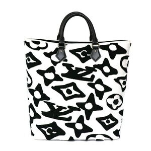 LOUIS VUITTON Cabas LV UF Tote Hand Shoulder Bag Tufted Leather Black White